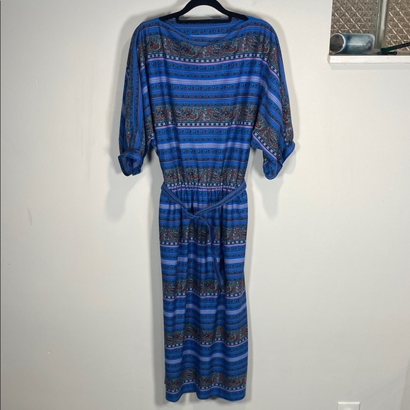 Blue Paisley Patterned Maxi Dress - Picture 1 of 7
